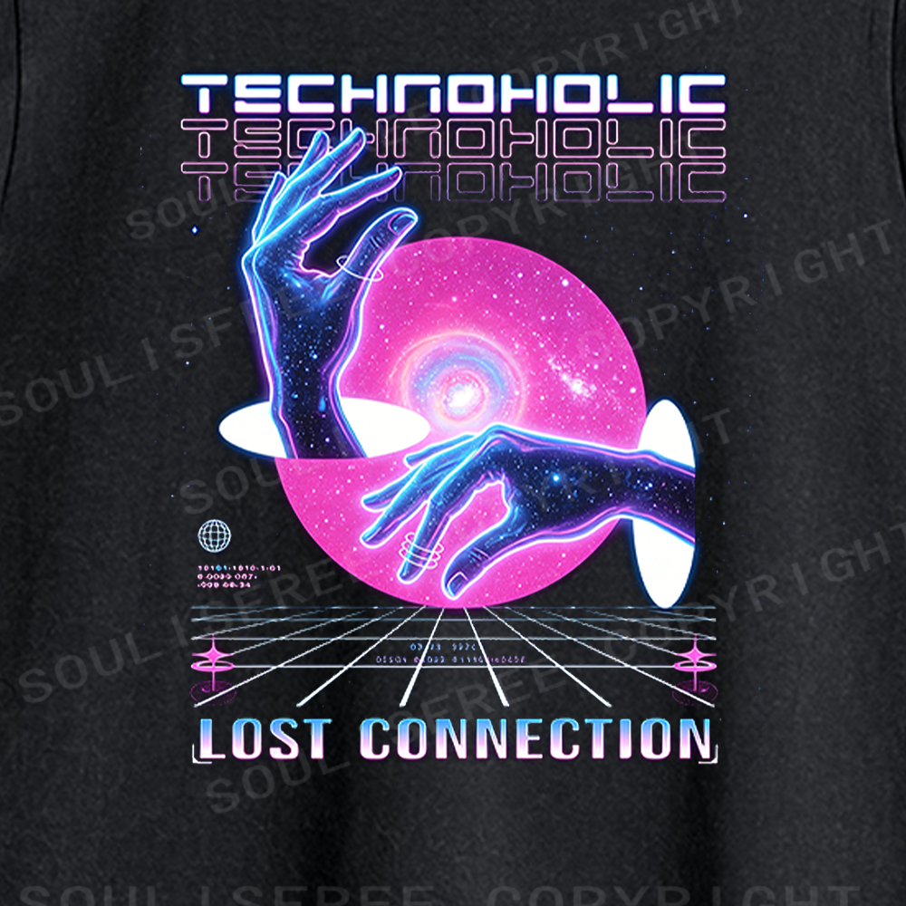 Soulisfree Technoholic Graphic Washed Tank Tops