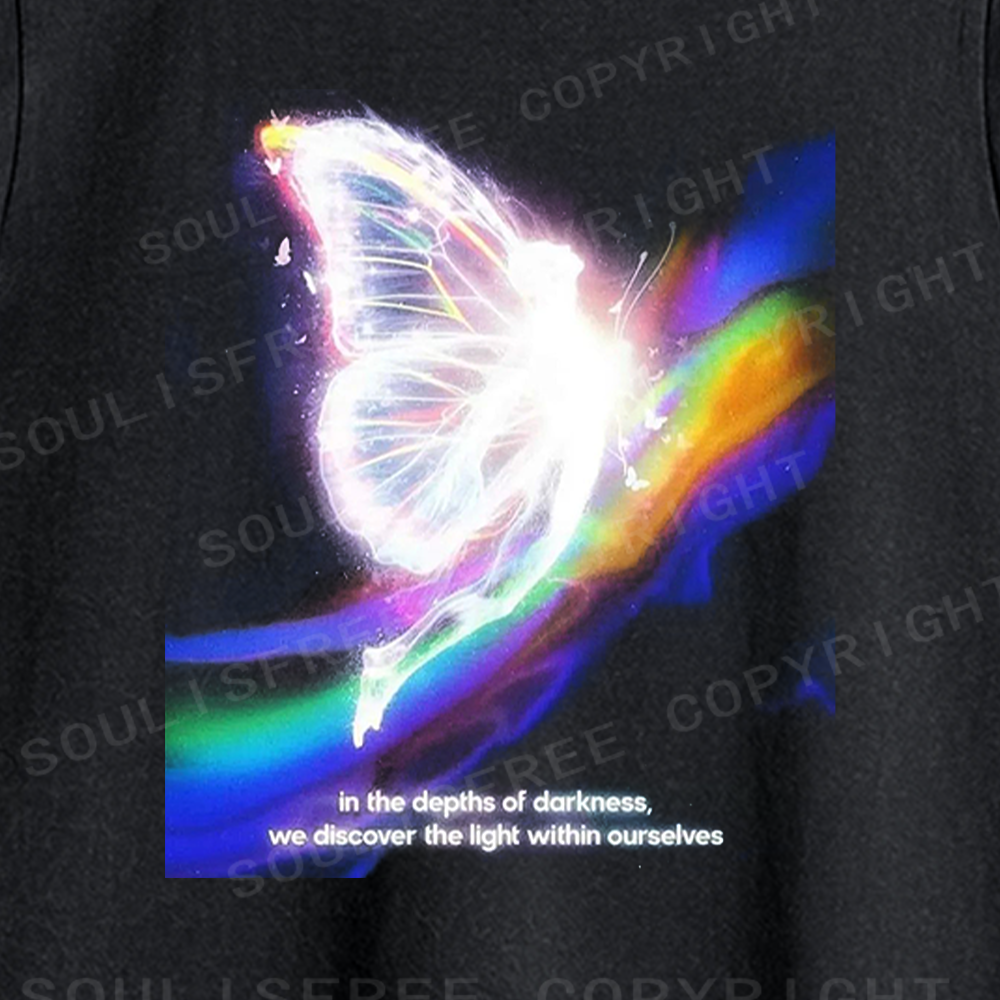 Soulisfree Luminous Butterfly Washed Tank Tops