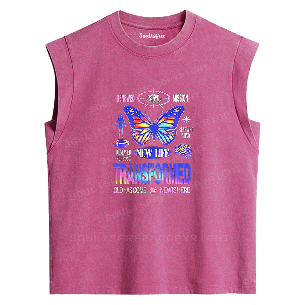 Soulisfree Transformed Butterfly Washed Tank Tops