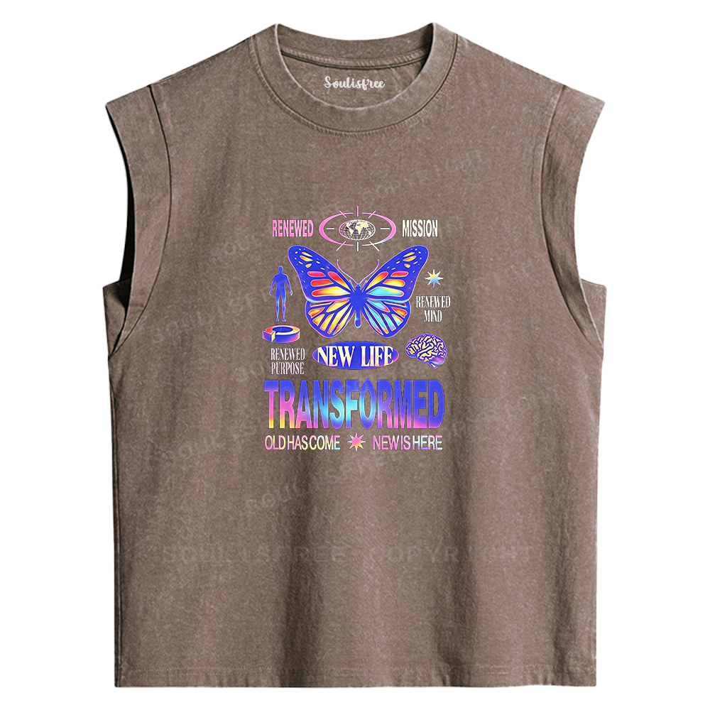 Soulisfree Transformed Butterfly Washed Tank Tops