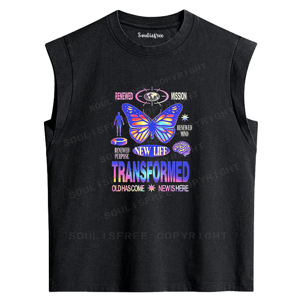 Soulisfree Transformed Butterfly Washed Tank Tops