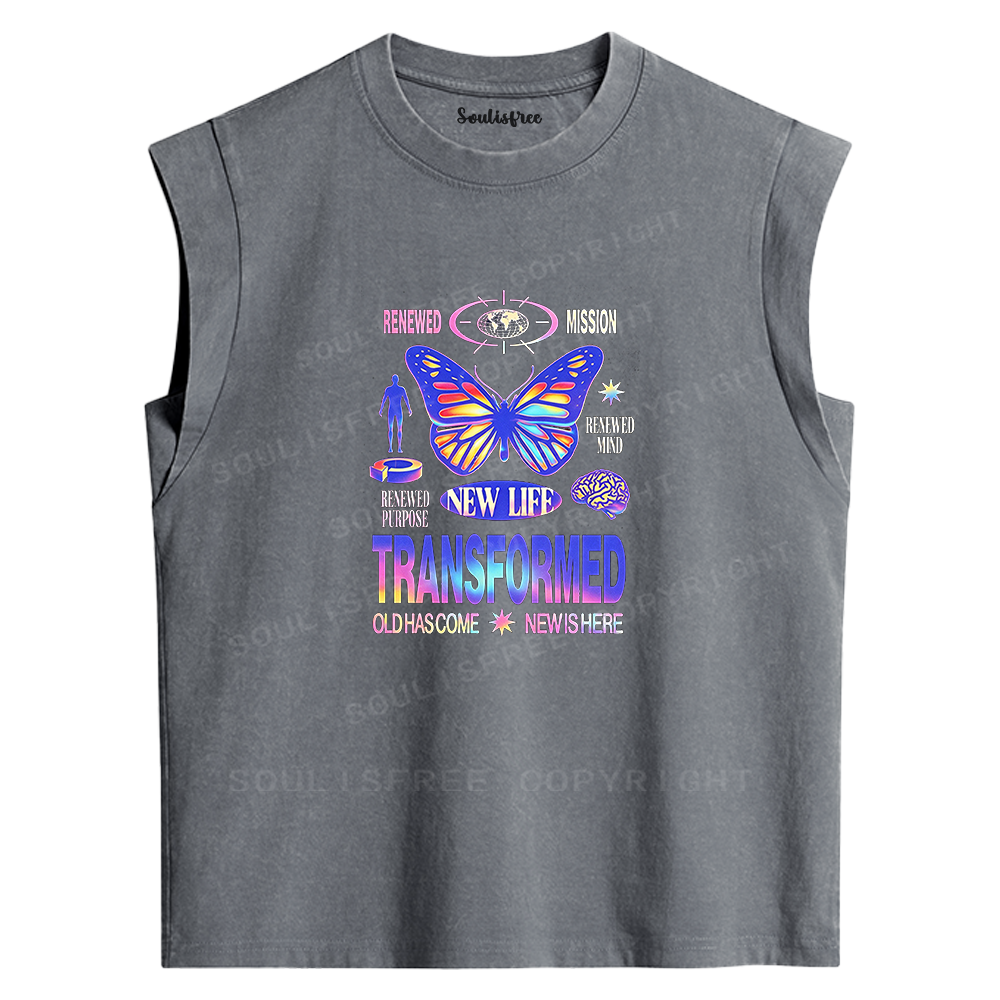 Soulisfree Transformed Butterfly Washed Tank Tops