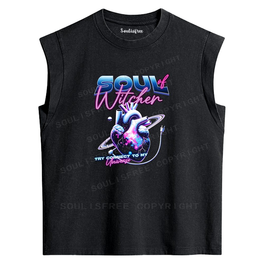 Soulisfree Cosmic Heart & Cable Washed Tank Tops