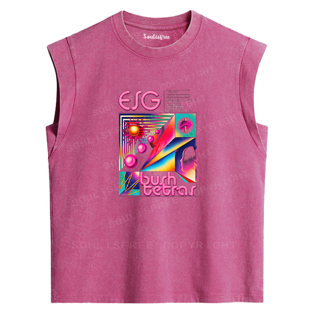 Soulisfree ESG Burb Tetras Graphic Washed Tank Tops