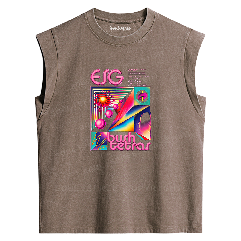 Soulisfree ESG Burb Tetras Graphic Washed Tank Tops
