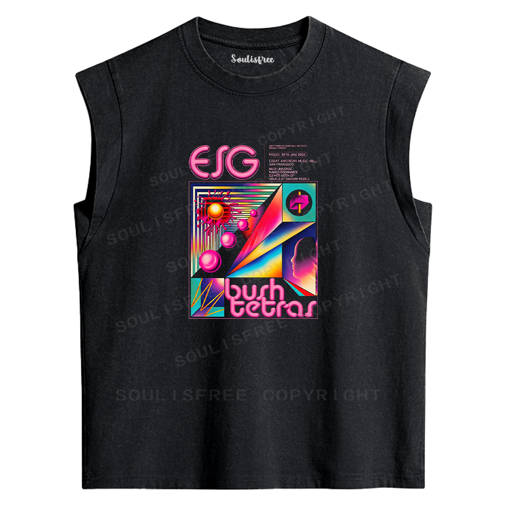 Soulisfree ESG Burb Tetras Graphic Washed Tank Tops