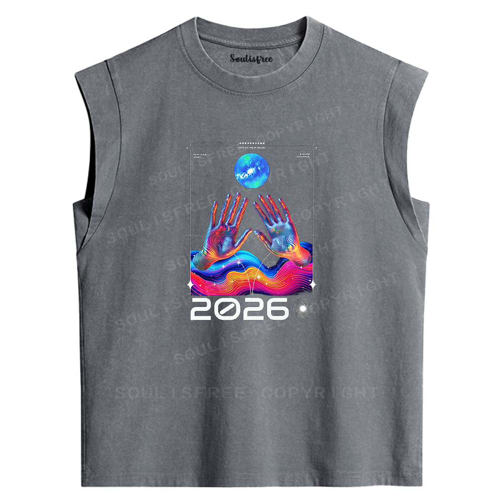 Soulisfree 2026 Future Hands Graphic Washed Tank Tops