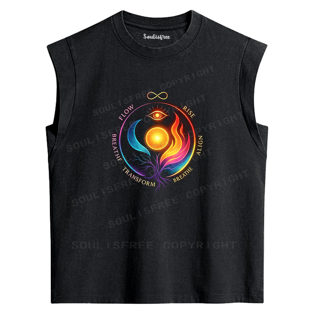 Soulisfree Spiritual Mandala Circle Washed Tank Tops