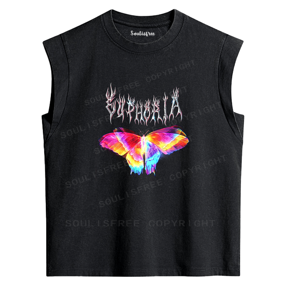 Soulisfree Euphoria Butterfly Washed Tank Tops