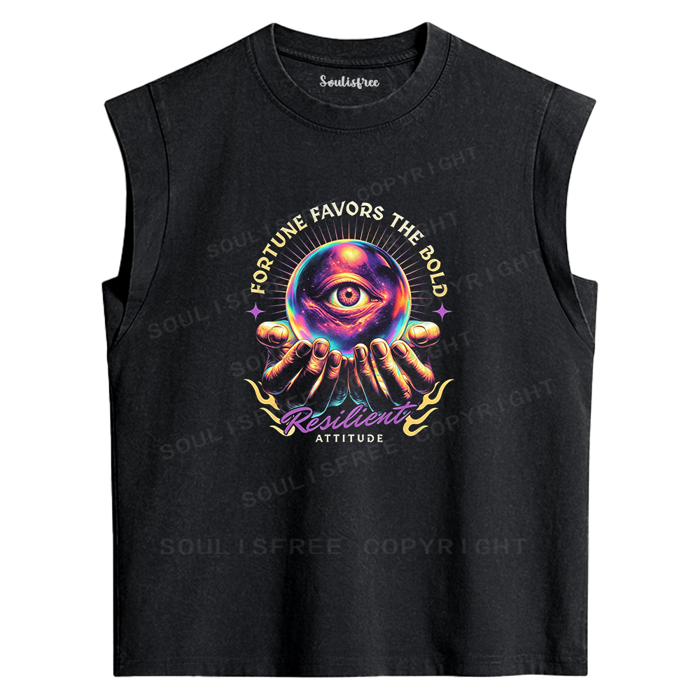 Soulisfree Fortune Favors The Bold Washed Tank Tops