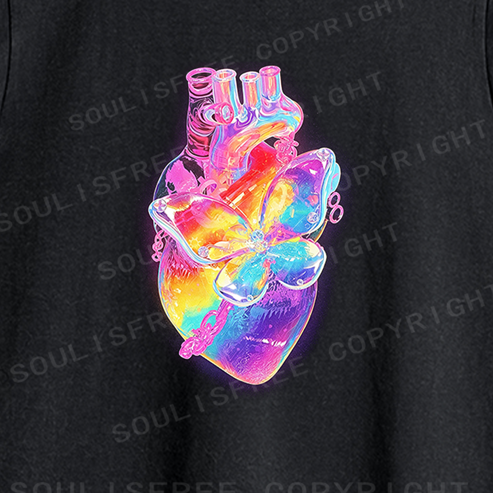 Soulisfree Heart & Butterfly Graphic Washed Tank Tops