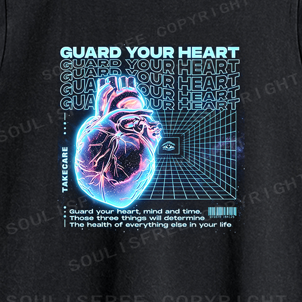 Soulisfree Cybernetic Heart Guardian Washed Tank Tops