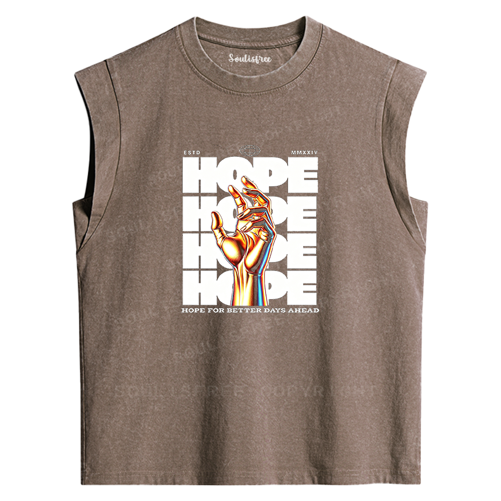 Soulisfree Hope For Better Days Washed Tank Tops
