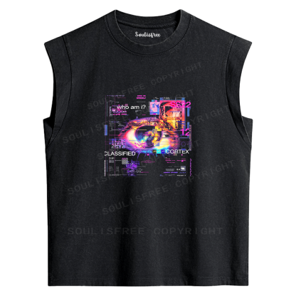 Soulisfree Digital Existentialism Aesthetic Washed Tank Tops