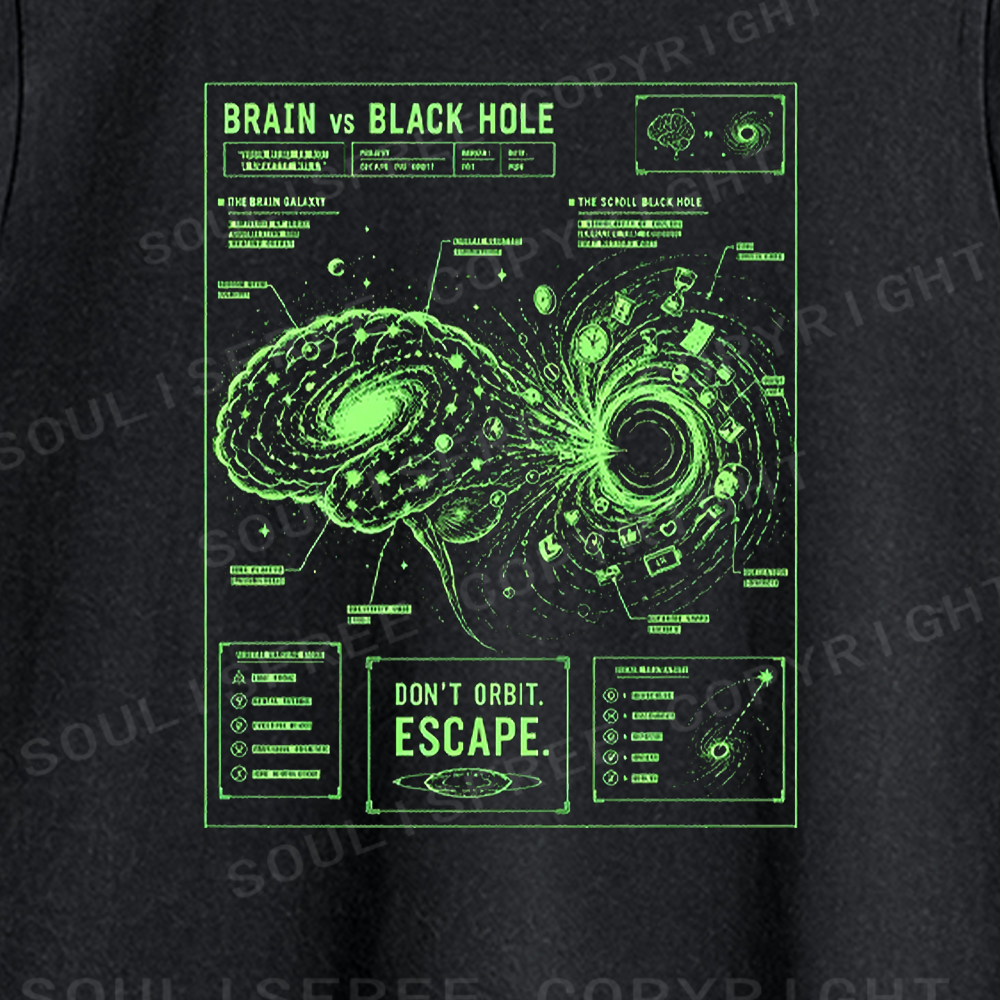 Soulisfree Neural Galaxy Black Washed Tank Tops
