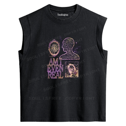 Soulisfree Am I Even Real Graphic Washed Tank Tops