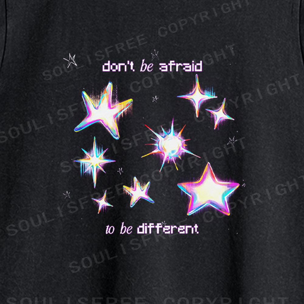 Soulisfree Don't Be Afraid Neon Star Washed Tank Tops