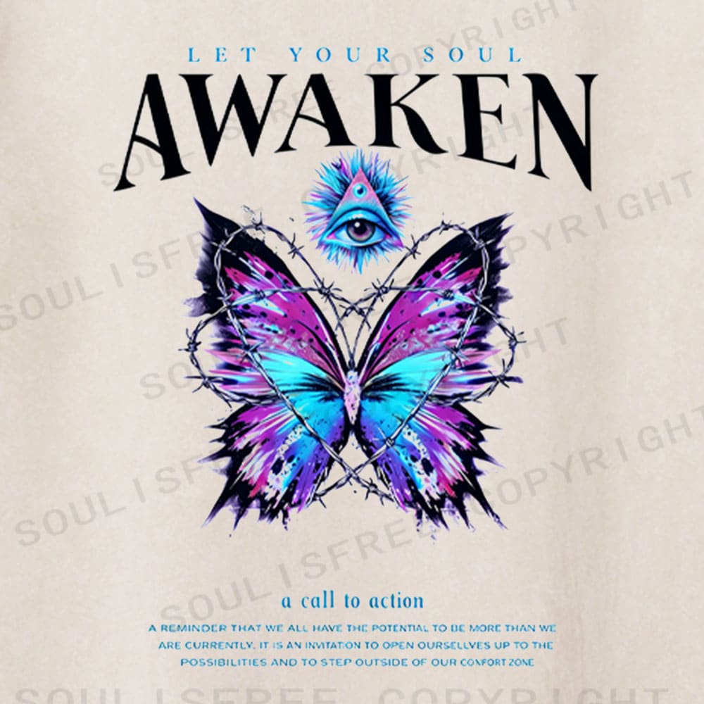 Soulisfree Awaken Your Soul Butterfly Washed Tee