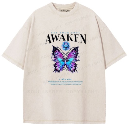 Soulisfree Awaken Your Soul Butterfly Washed Tee