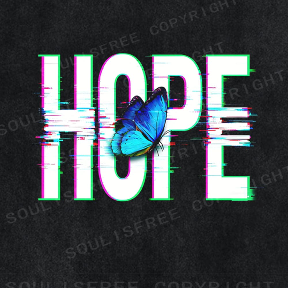 Soulisfree Digital Hope Butterfly Washed Tee
