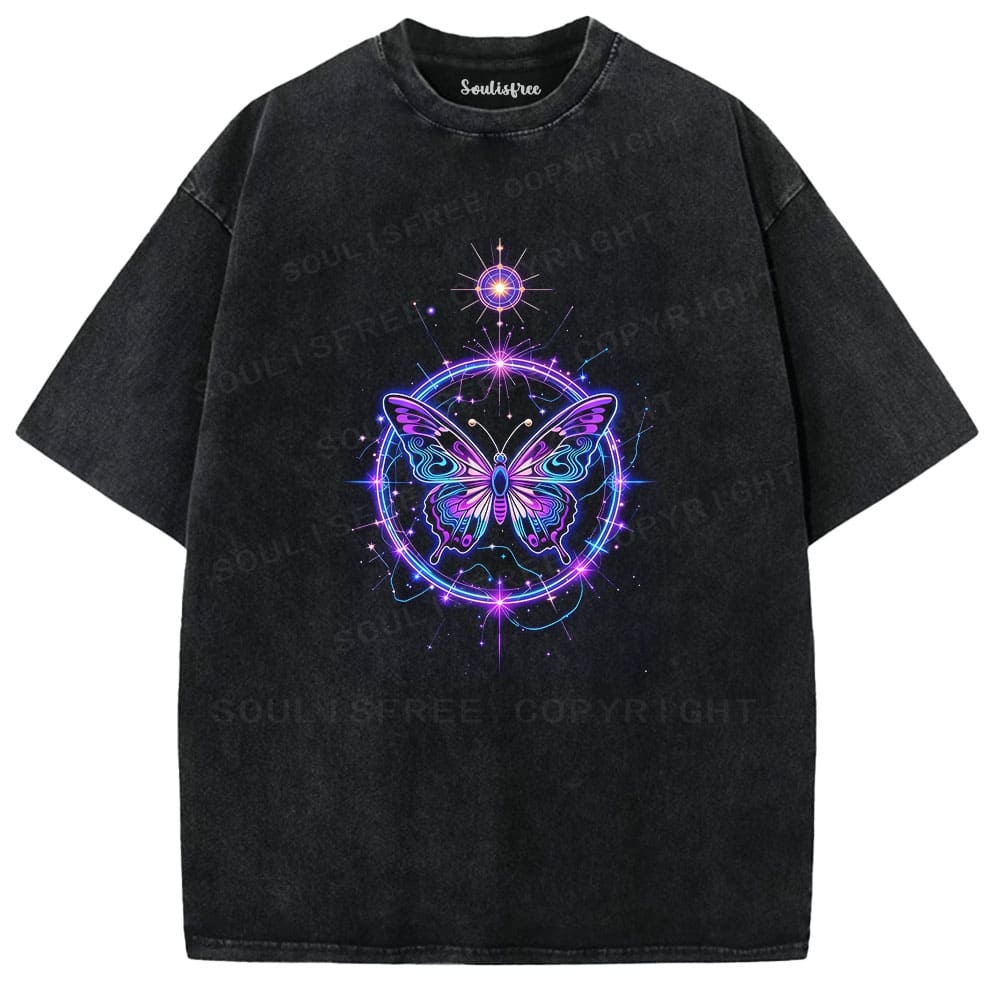 Designed Soulisfree Wander into Dream Spores Artistic Washed Tee | Soulisfree