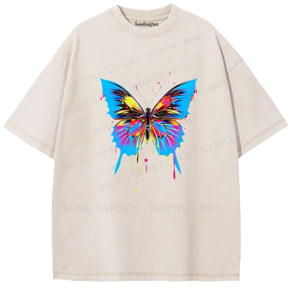 Designed Soulisfree Wander into Dream Spores Artistic Washed Tee | Soulisfree