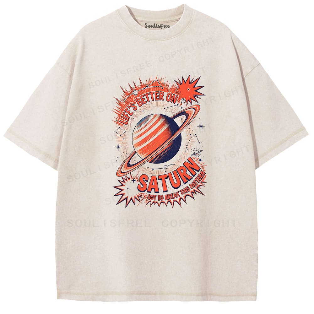Soulisfree Retro Future Casual Washed Tee