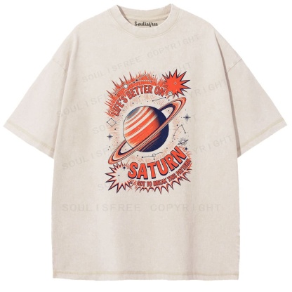 Soulisfree Retro Future Casual Washed Tee