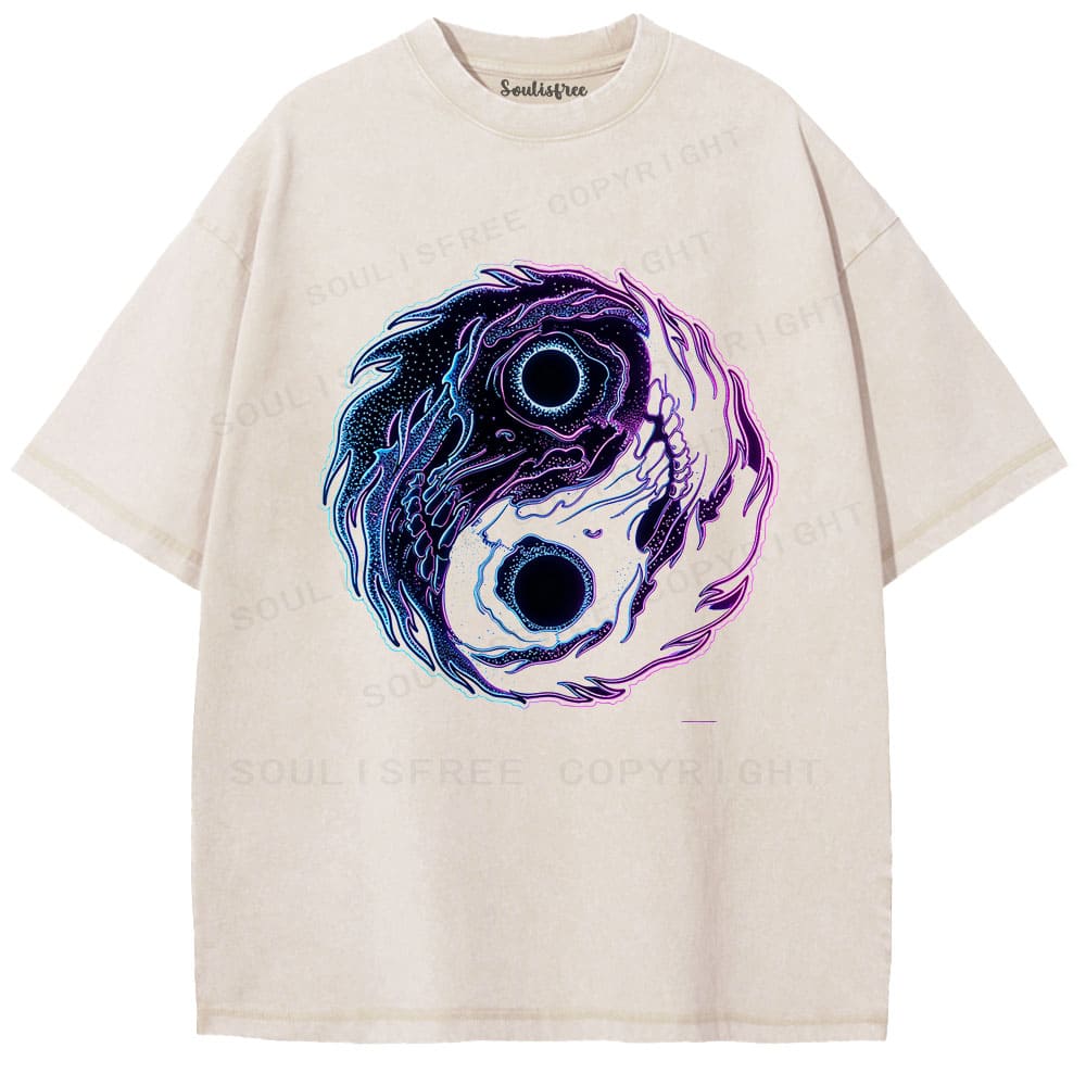 Soulisfree Cosmic Yin Yang Vintage Washed Tee