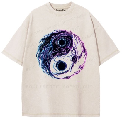Soulisfree Cosmic Yin Yang Vintage Washed Tee