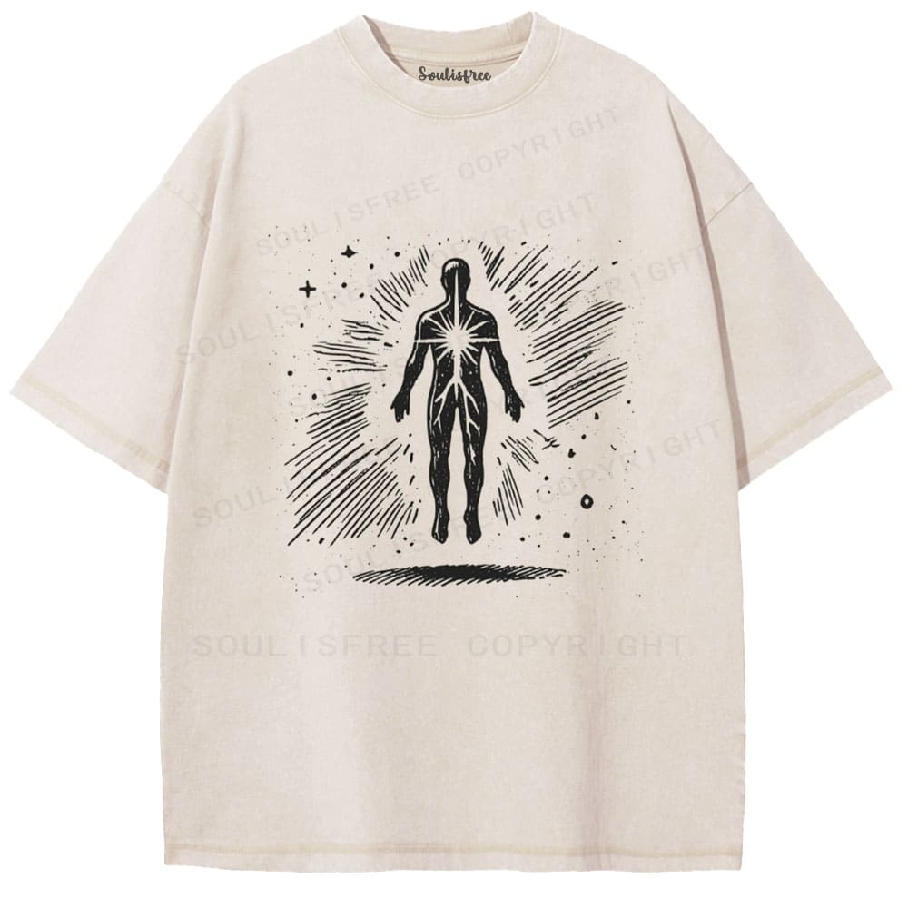 Designed Soulisfree Wander into Dream Spores Artistic Washed Tee | Soulisfree