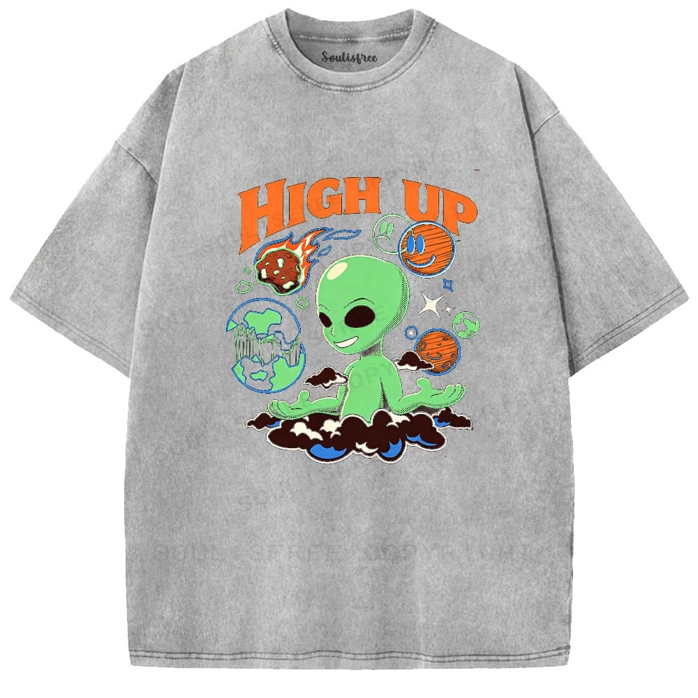 Soulisfree High Up Alien Space Trip  Washed Tee