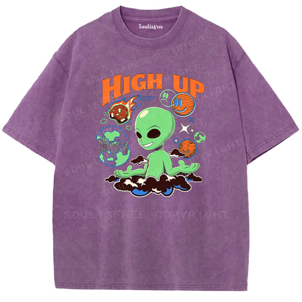 Soulisfree High Up Alien Space Trip  Washed Tee