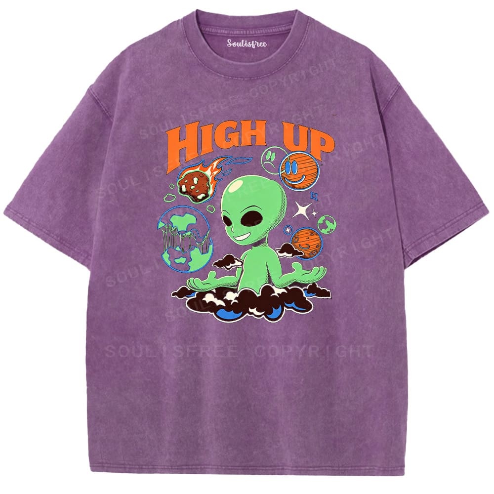 Soulisfree High Up Alien Space Trip  Washed Tee