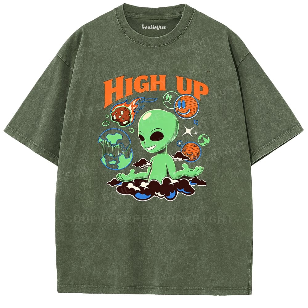 Soulisfree High Up Alien Space Trip  Washed Tee