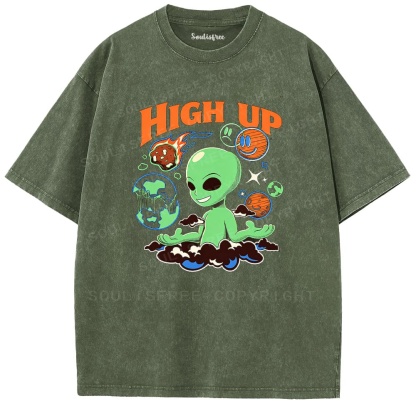 Soulisfree High Up Alien Space Trip  Washed Tee