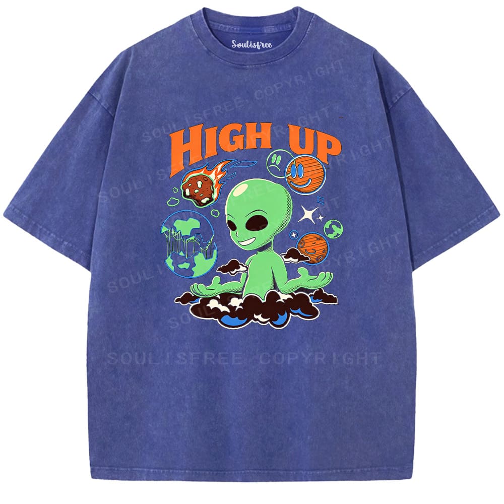 Soulisfree High Up Alien Space Trip  Washed Tee