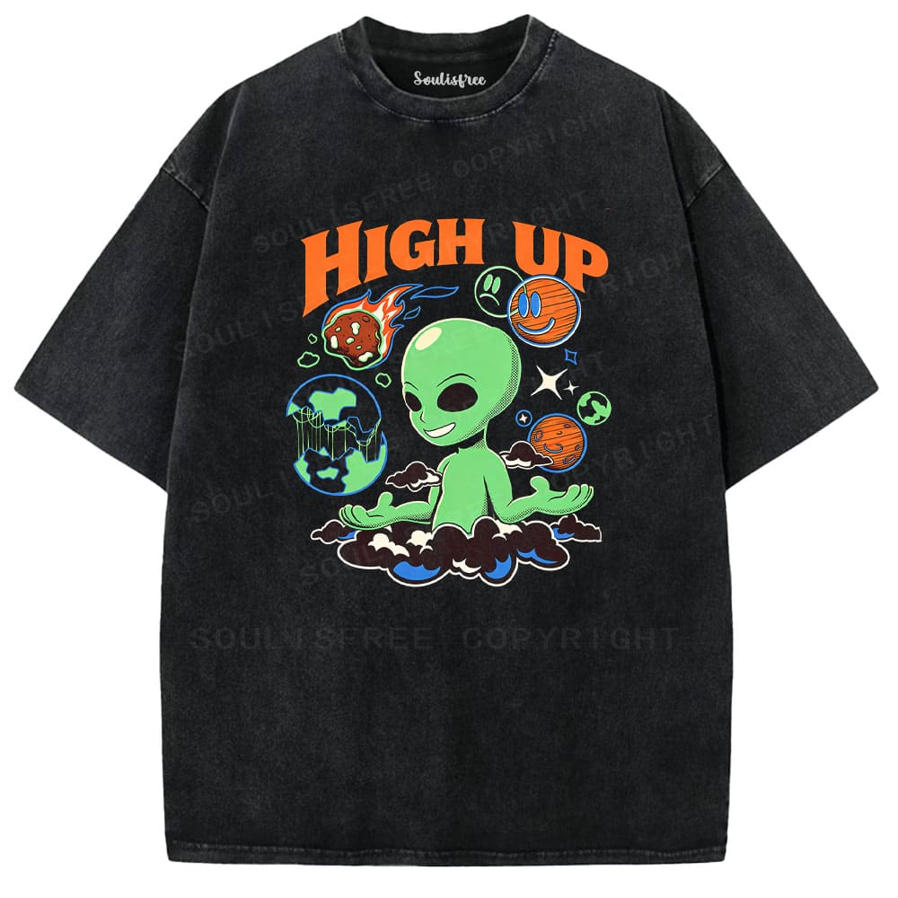 Soulisfree High Up Alien Space Trip  Washed Tee