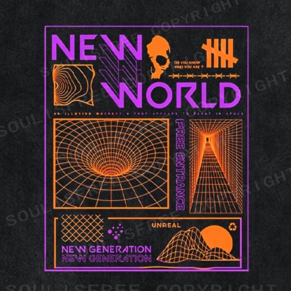Soulisfree New World Cyberpunk Portal Washed Tee