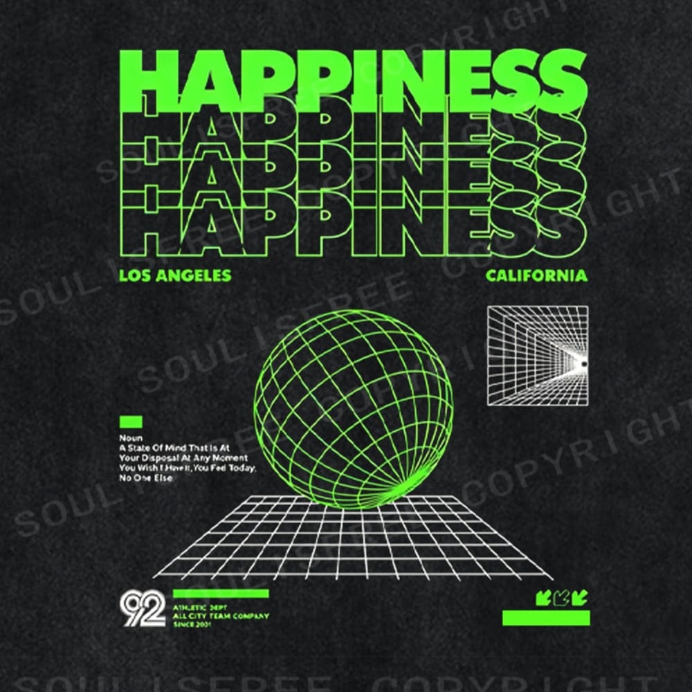 Soulisfree Happiness Dimension Retro Washed Tee