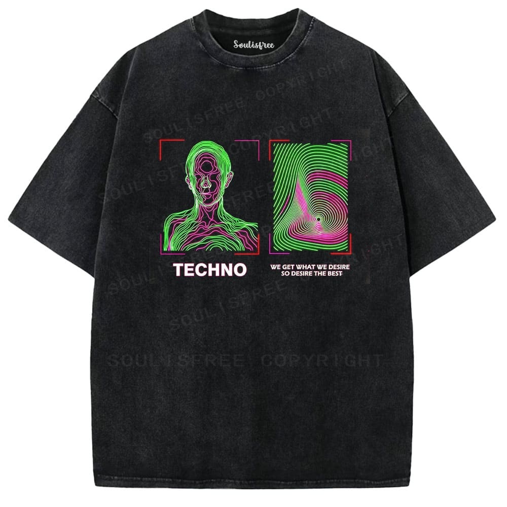 Designed Soulisfree Wander into Dream Spores Artistic Washed Tee | Soulisfree