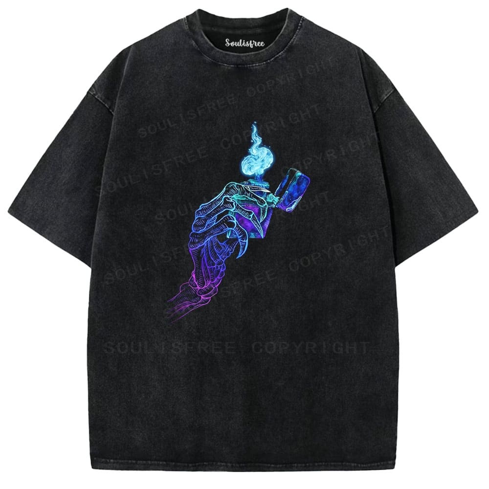Designed Soulisfree Wander into Dream Spores Artistic Washed Tee | Soulisfree