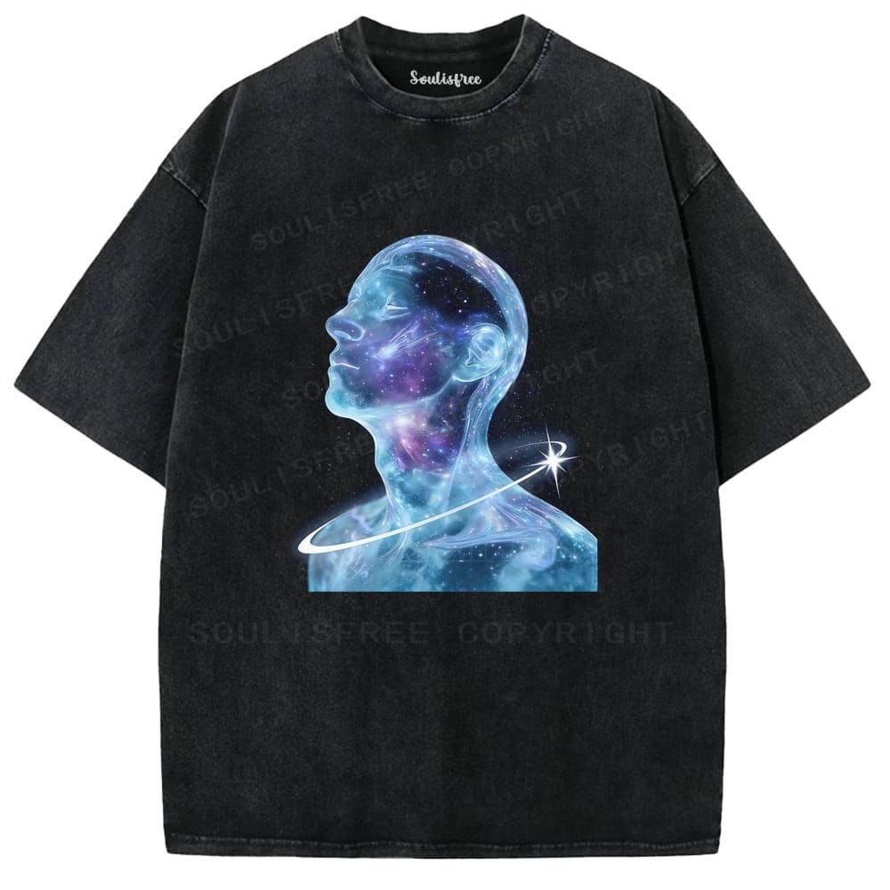 Designed Soulisfree Wander into Dream Spores Artistic Washed Tee | Soulisfree