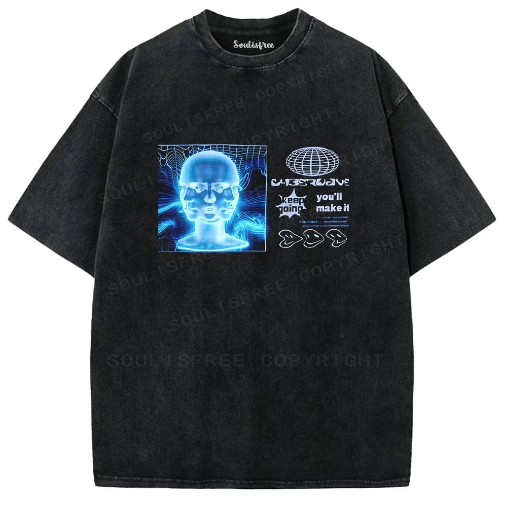 Designed Soulisfree Wander into Dream Spores Artistic Washed Tee | Soulisfree