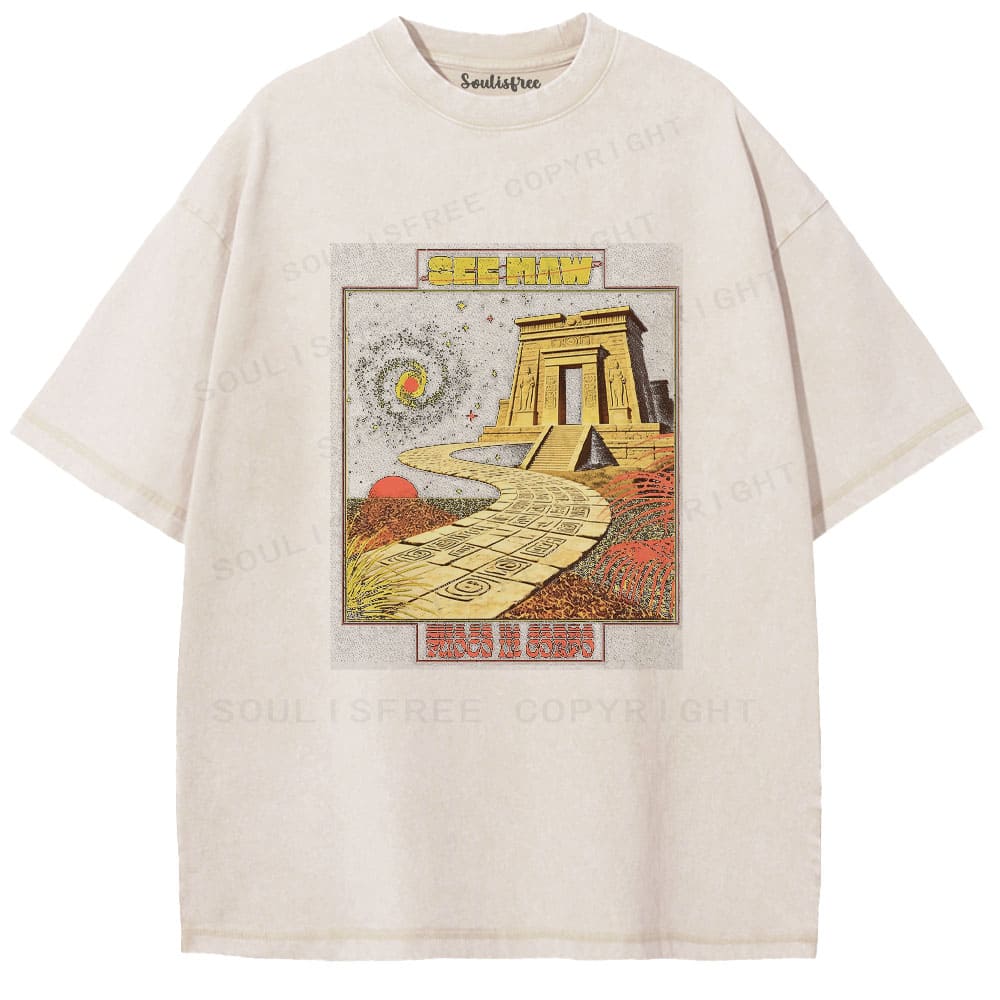 Soulisfree Ancient Temple Cosmic Journey  Washed Tee