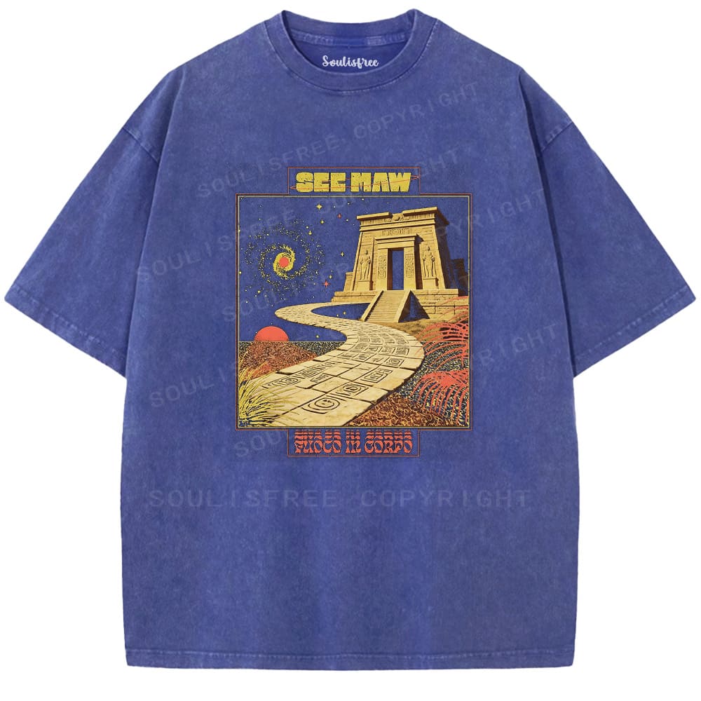 Soulisfree Ancient Temple Cosmic Journey  Washed Tee