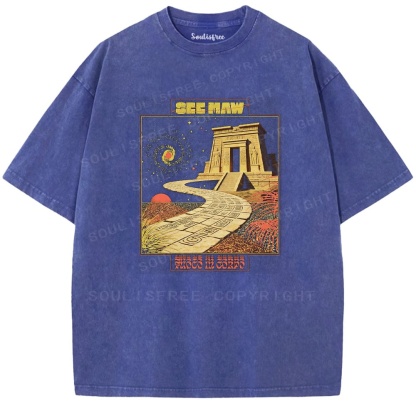 Soulisfree Ancient Temple Cosmic Journey  Washed Tee