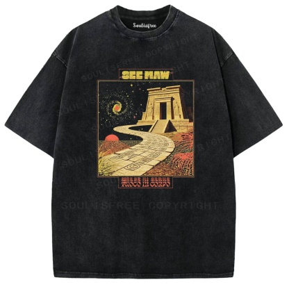 Soulisfree Ancient Temple Cosmic Journey  Washed Tee