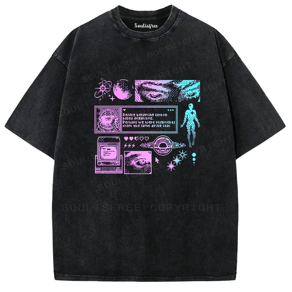Designed Soulisfree Wander into Dream Spores Artistic Washed Tee | Soulisfree