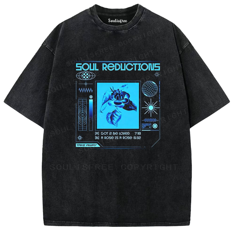 Soulisfree Digital Rose Interface Washed Tee
